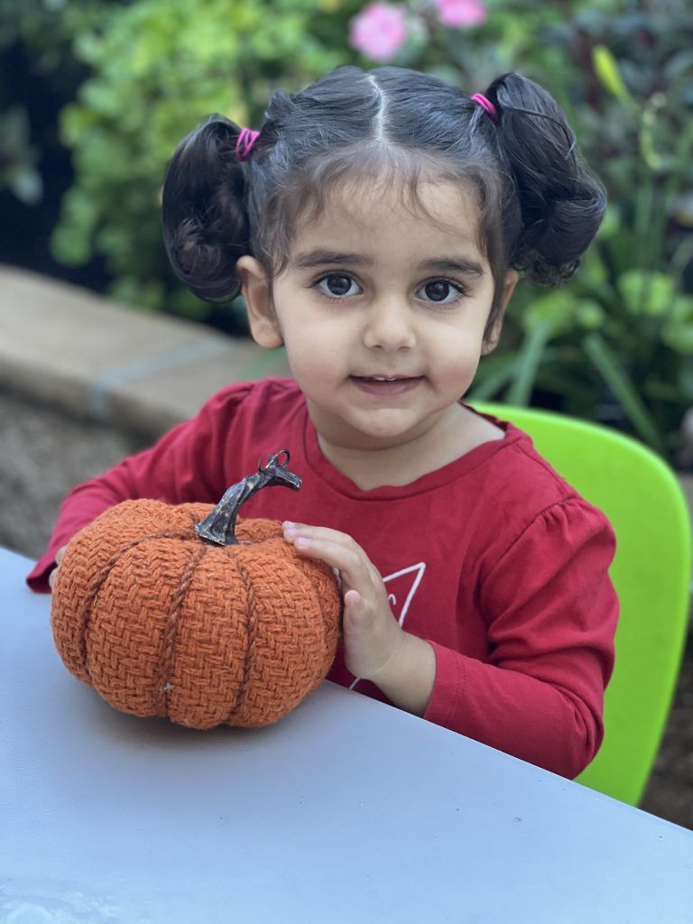 orange pumpkin toy for little girl_ orange knitting pumpkin.