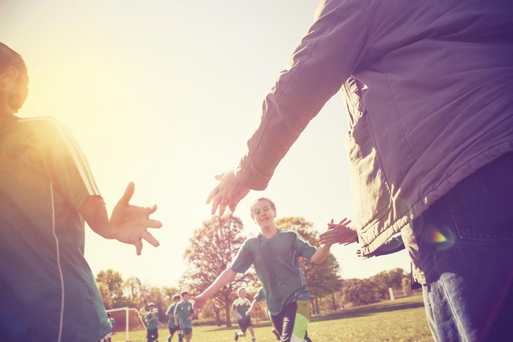 Kids involved with outdoor play. 