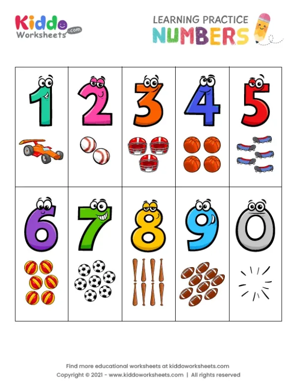 Learning Numbers Worksheet
