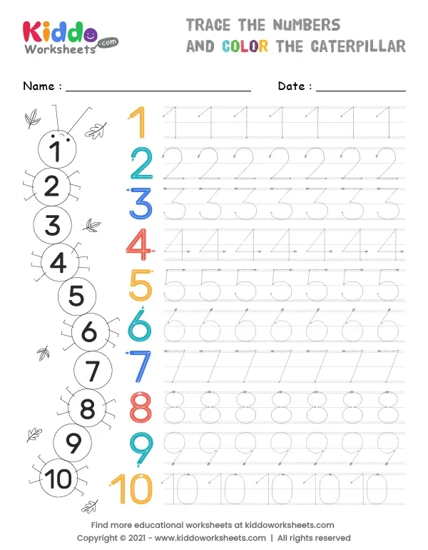 Practice Number Tracing Worksheet